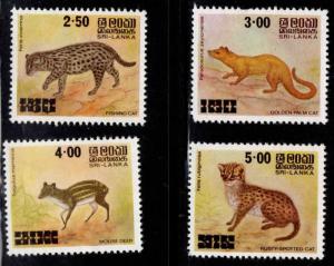Sri Lanka Scott 594-597 MNH** Animal set 1981