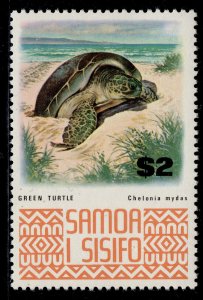SAMOA QEII SG399a, $2 green turtle, NH MINT.