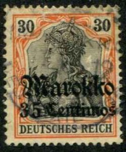 German Morocco SC# 50 o/p Marrokko  35c on 30 pf Used