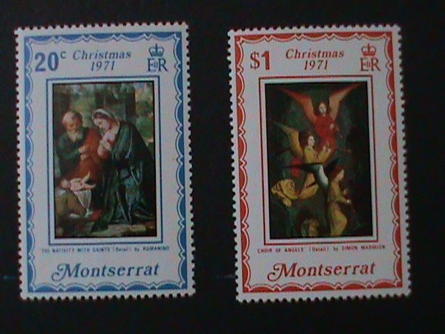 ​MONTSERRAT-1971 SC#264-7, CHRISTMAS PAINTINGS-NATIVITY OF SAINTS BY ROMANIO
