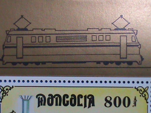 1997-SC#2255L- MONGOLIA STAMP -LOCOMOTIVES TRAINS- MINT-NH S/S STAMP SHEET #2