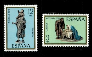 Spain 1976 - Christmas, Wood Carvings - Set of 2v - Scott 2007-08 - MNH