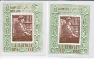 Aden - Mahra State # MIBlock 1A & !B John F. Kennedy, Souvenir Sheets, Mint NH