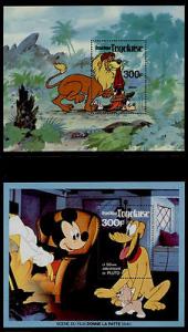 Togo 1072-72A MNH Disney, Pluto 50th, Lion