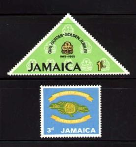 Jamaica SC#240-241 50th Anniv. of the Girl Guides (1965) MNH