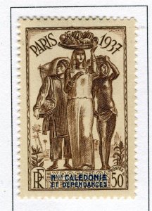 FRENCH COLONIES NEW CALEDONIA; 1937 early Paris Expo issue Mint hinged 50c.