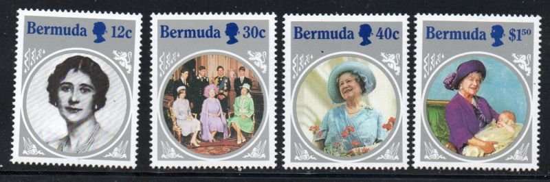 Bermuda Sc 469-72 1985 85th Birthday Queen Mother stamp set  mint NH