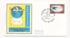 D86827 Intl. Stamp Exhibiton Bruxelles 1972 FDC Silk Cachet Belgium Bruxelles Br