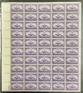 838 Iowa Territory Centennial MNH 3 c Sheet of 50     1938