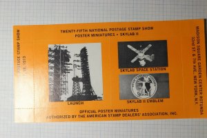 Natl Postage Stamp Show SkyLab 1973 Rocket Mail Philatelic Souvenir Ad Label