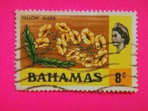 BAHAMAS, 1971, Used  8c. Yellow elder