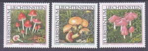 Liechtenstein 1193-95 MNH 2000 Mushrooms Full Set of 3 Very Fine