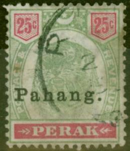 Pahang 1898 25c Green & Carmine SG20 Good Used