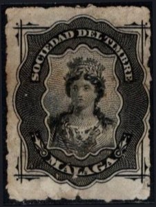 1874 Spain Local Revenue Sociedad del Timbre Malaga Used