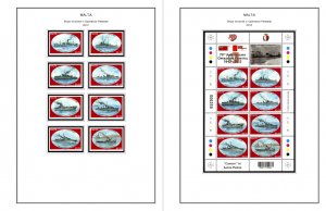 COLOR PRINTED MALTA 2011-2020 STAMP ALBUM PAGES (87 illustrated pages)