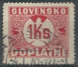 Czechoslovakia  - Slovakia =  Scott # J8 - Used