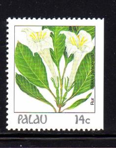 PALAU  #130  1987-88  FLOWERS  MINT  VF NH  O.G BOOKLET SINGLE  c