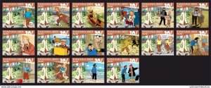 Stamps.Comic Adventures of Tintin 16 stamps  perf 2023 year Tanzania NEW