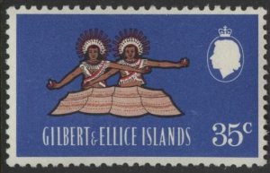 Gilbert & Ellice 146 (mnh) 35c sitting dance, ruoia, ultra & multi (1968)
