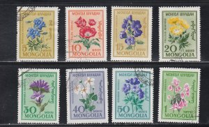 Mongolia # 195-202, Flowers,  Used 1/2 Cat.