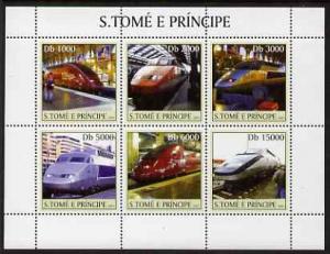 St Thomas & Prince Islands 2003 TGV Locomotives perf ...