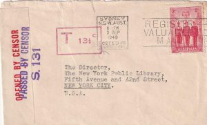 1940, Sydney, Australia to New York City, NY, Censored (C4164)