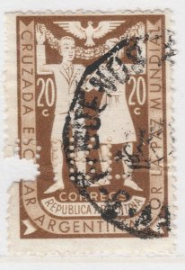 Perfin on ARGENTINA Stamp Used A29P41F37880-