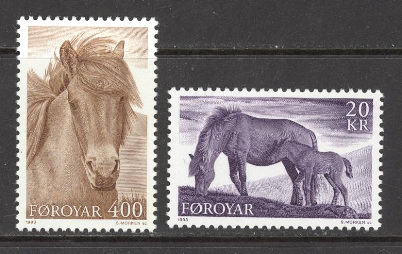 Faroe Islands Sc# 254-255 MNH 1993 400o-20k Horses