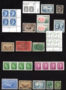 Canada Grouping (note C4 OG, E1, invert Overprint) Hi CV Lot