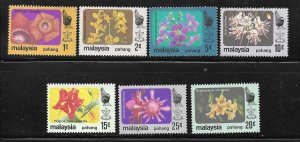 Pahang Malaysia 1979 Flowers Definitive Sc 105-111 MNH A2893