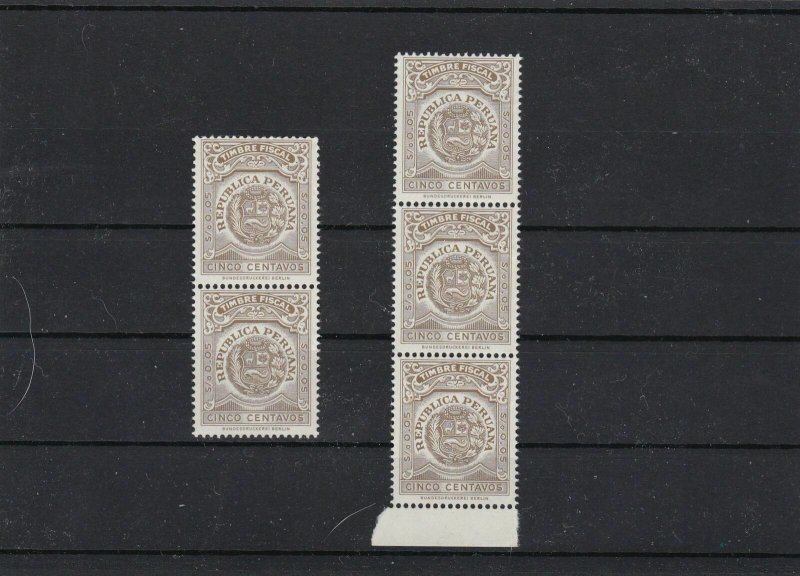 peru mint never hinged revenue stamps ref r11143