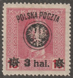 Poland, stamp, Scott#31,  mint, hinged, 3 hal,