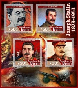 Stamps. Famous People, Joseph Stalin USSR 2022 year 1+1 sheets perf Benin