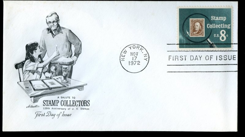 FDC -NOV 17, 1972  -A SALUTE TO STAMP COLLECTORS  -  FREE SHIPPING U.S.