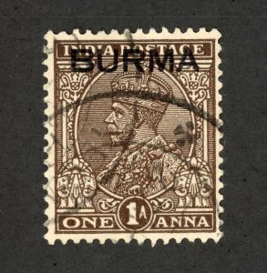 Burma 4 U 1937 1a dark brown