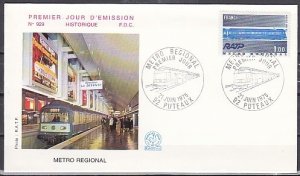 France, Scott cat. 1436. Metro Regional Train issue. First day cover. ^