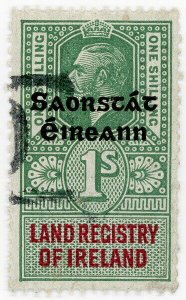 (I.B) George V Revenue : Land Registry of Ireland 1/- (Free State OP)