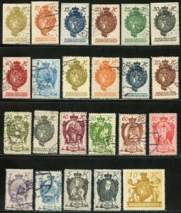 LIECHTENSTEIN Sc#18-46 (23) 1920 Coat of Arms Complete Set Most Used (gh)