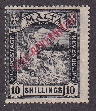 Sc# 93 Malta 1922 KGV King George V 10/ Self Government Wmk 4 MNH CV $256.00