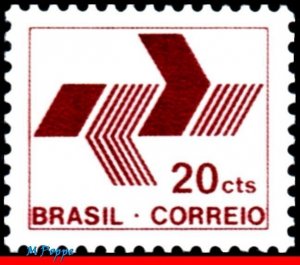 1216 BRAZIL 1972 POST OFFICE LOGOTYPE (EMBLEM), RHM 537, STAMP LUMINESCENT MNH