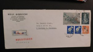 1971 Osaka Japan to Hamburg West Germany Japanese Air Mail Cover Registered