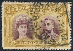 RHODESIA 1910 sc-105 VF 3d with legible CDS cancellation cv $52.00  *Bay Stamps*