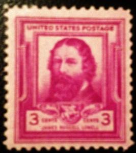 Scott #866 James R. Lowell, Poet,  MINT, F-VF, NH