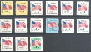 US 2879-2893 MNH - Old Glory \G\ Stamps