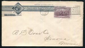 Ad Cover St. Louis Stamping Co. Granite Iron Ware 2¢ Columbian 231 St. Louis1894