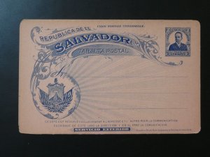 old postal stationery card El Salvador