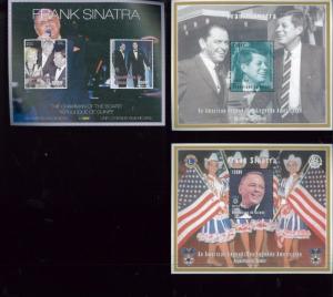 FRANK SINATRA Souvenir Sheet  SET X3 MNH - Guinea E47