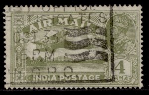 INDIA GV SG222w, 4a olive-green, FINE USED.