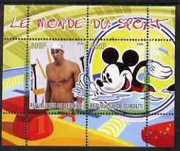 DJIBUTI - 2008 - Disney Sports, Swimming #2 -Perf 2v Sheet-MNH-Private Issue