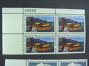 U.S.# 1448 - 1454-MNH--COMPLETE SET PLATE # BLOCK OF 4--NATIONAL PARKS--1972